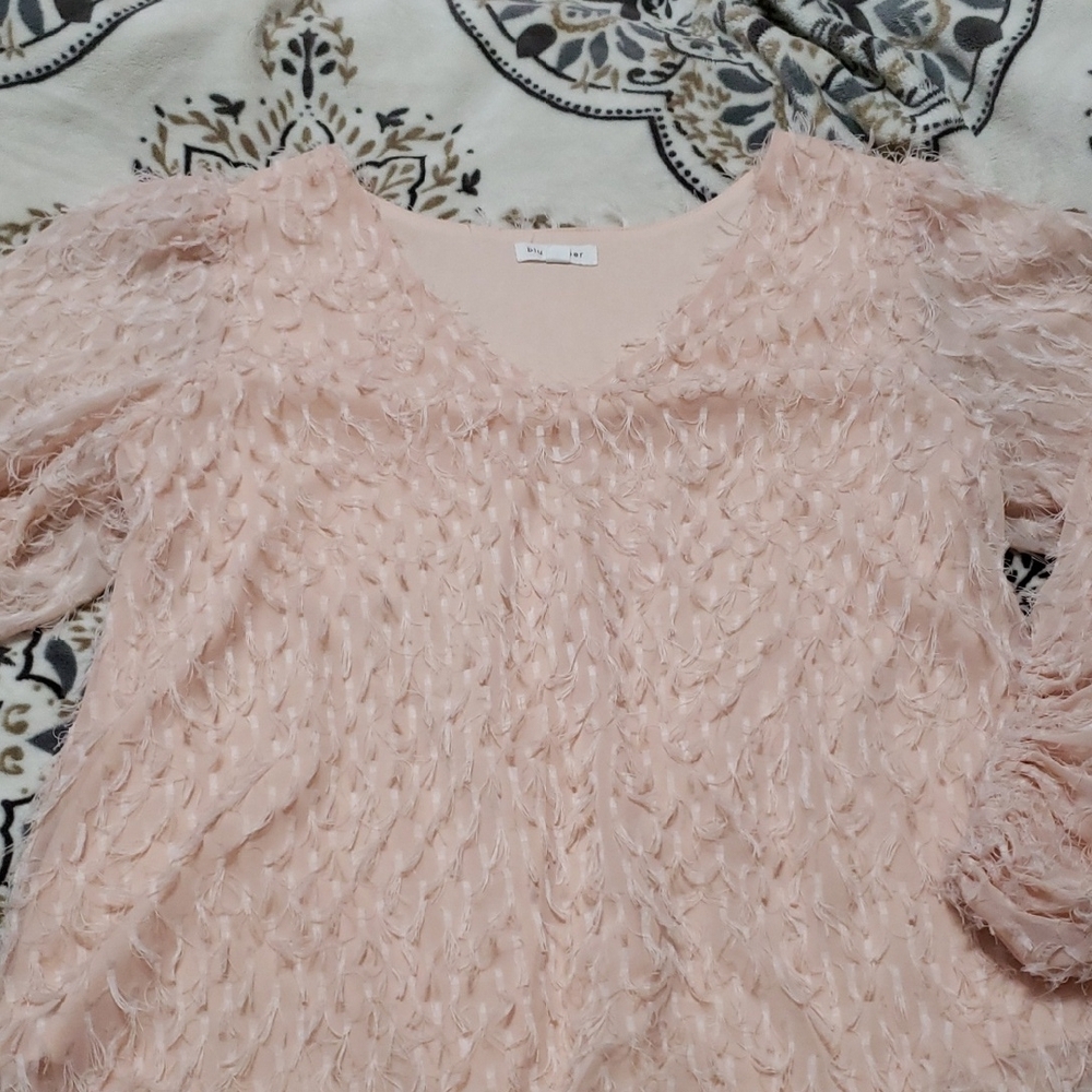 Blu Pepper Blush Textured Blouse